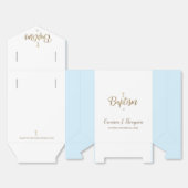 Gold Cross Thank You White Blue Baptism Bedankdoosjes (Ongevouwen)