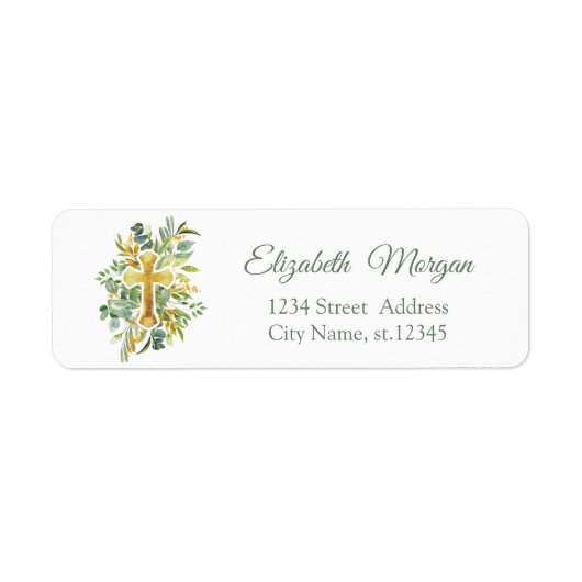 Gold Cross verliest de eerste Heilige Communie Etiket (Voorkant)