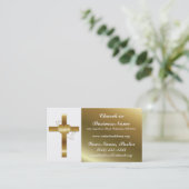 Gold Cross w Doves Church Visitekaartje (Staand voorkant)