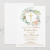 Gold Cross Waterverf Bloemen Bevestiging Save The Date (Voorkant / Achterkant)