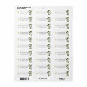 Gold Cross Waterverf Greenery Return-adres Etiket (Full Sheet)
