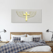 Gold Cross Wing Canvas Afdruk (Insitu (Slaapkamer))