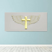 Gold Cross Wing Canvas Afdruk (Insitu (Houten vloer))