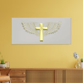 Gold Cross Wing Canvas Afdruk (Insitu (Woonkamer))