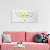 Gold Cross Wing Canvas Afdruk (Insitu (Woonkamer))