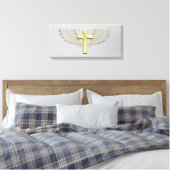 Gold Cross Wing Canvas Afdruk (Insitu (Slaapkamer))
