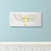 Gold Cross Wing Canvas Afdruk (Insitu (Houten vloer))