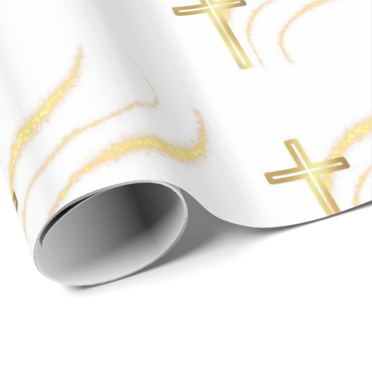 Gold Cross-Wrapping Paper Cadeaupapier (Rol Hoek)