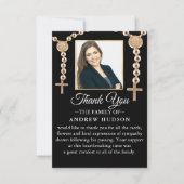 Gold Crosses Lijst Funeral Photo Hartelijk dank Bedankkaart (Voorkant)