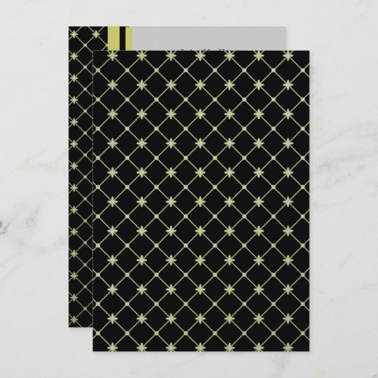 Gold Crosses op Black Custom Invitation Kaart (Voorkant / Achterkant)