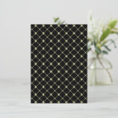Gold Crosses op Black Custom Invitation Kaart (Staand voorkant)