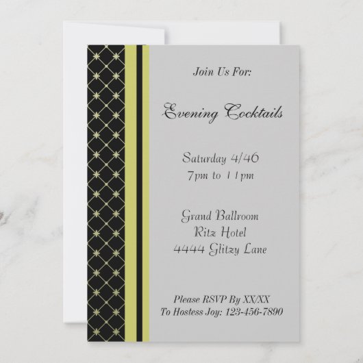 Gold Crosses op Black Elegant Custom Invitation Kaart (Achterkant)