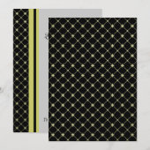 Gold Crosses op Black Elegant Custom Invitation Kaart (Voorkant / Achterkant)