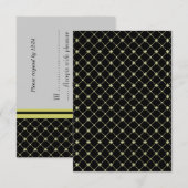 Gold Crosses op Black Response-Kaart RSVP Kaartje (Voorkant / Achterkant)