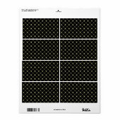 Gold Crosses op zwarte Sjabloon Etiket (Full Sheet)