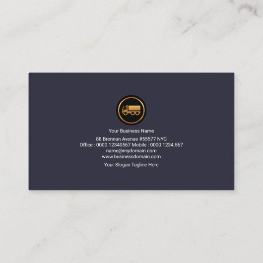 Gold Crossroad Logistic Routes Transportation Visitekaartje (Achterkant)