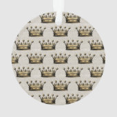 Gold Crown Baby Geboorte Aankondiging Keepsake Lin Ornament (achterkant)