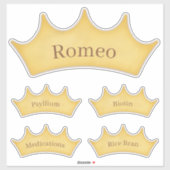 Gold Crown Barn Tack & Feed Room Name Labels (Vel)