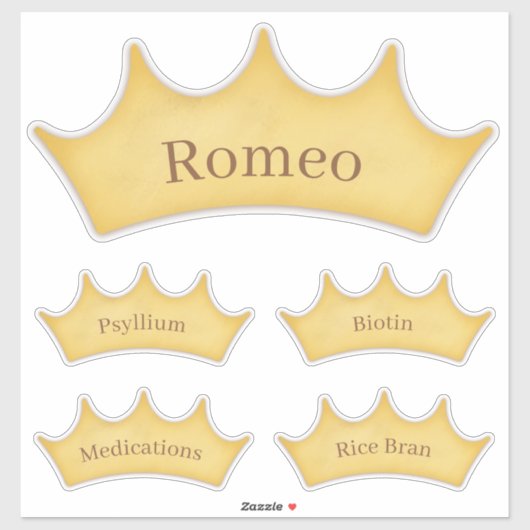 Gold Crown Barn Tack & Feed Room Name Labels (Vel)