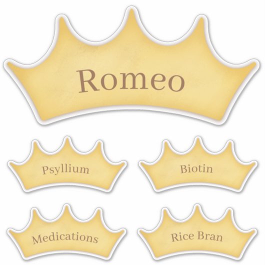 Gold Crown Barn Tack & Feed Room Name Labels (Voorkant)