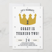 Gold Crown Birthday Invitation Kaart (Voorkant)