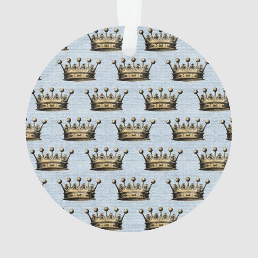 Gold Crown Blue Baby Boy Geboorteaankondiging Ornament (achterkant)