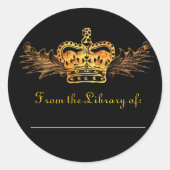 Gold Crown Bookplate Sticker (Voorkant)