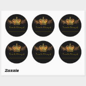 Gold Crown Bookplate Sticker (Vel)