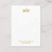 Gold Crown Bruidsmeisje Ketting Display Kaart Plaatskaartje (Voorkant)