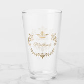 Gold Crown Crest - Gepersonaliseerd Glas (Achterkant)