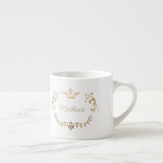 Gold Crown Crest Personalized Espresso Cup Espresso Kop (Rechts)