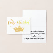 Gold Crown Feliz Navidad kerstFolie Kaart (Display)