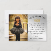 Gold Crown, Glitter Custom Photo Princess Birthday Bedankkaart (Voorkant)