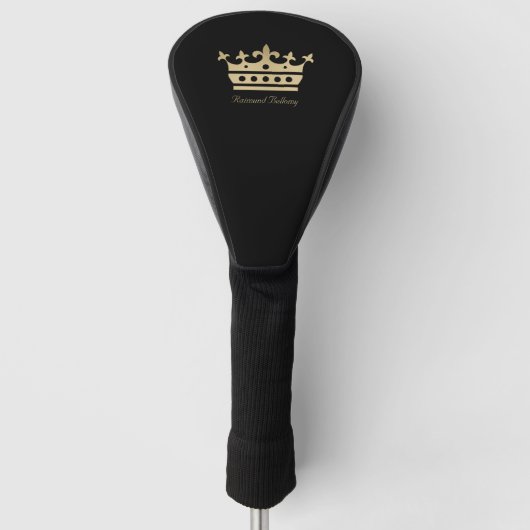 Gold Crown Golf Head Hoesje Golfheadcover (Voorkant)