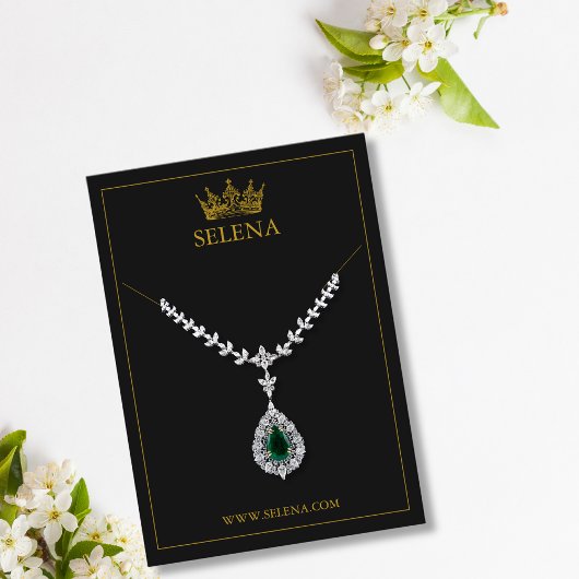 Gold Crown Ketting Display Kaart Plaatskaartje