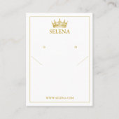 Gold Crown Ketting & Oorbel Display Kaart Plaatskaartje (Voorkant)