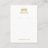 Gold Crown Ketting & Oorbel Display Kaart Plaatskaartje (Voorkant)