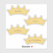 Gold Crown Kinder & Baby Storage Organization Labe Sticker (Vel)
