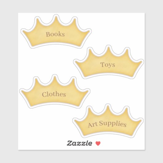 Gold Crown Kinder & Baby Storage Organization Labe Sticker (Vel)