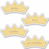 Gold Crown Kinder & Baby Storage Organization Labe Sticker (Voorkant)