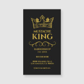 Gold Crown King Mustache Barbershop Magneet Kaart (Voorkant)