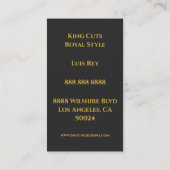 Gold Crown King Mustache Barbershop Visitekaartje (Achterkant)