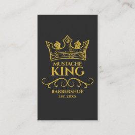 Gold Crown King Mustache Barbershop Visitekaartje