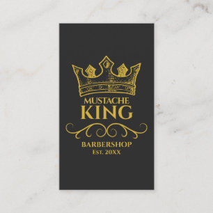Gold Crown King Mustache Barbershop Visitekaartje