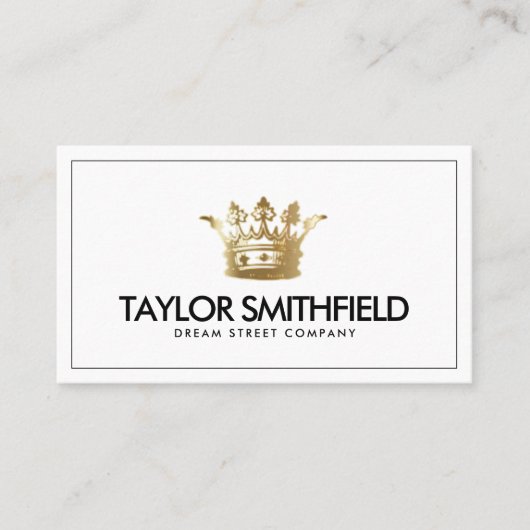 Gold Crown Modern Visitekaartje (Voorkant)