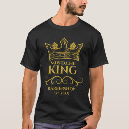 Gold Crown Mustache King Barbershop T-shirt