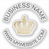 Gold Crown naam website bedrijf Sticker (Voorkant)
