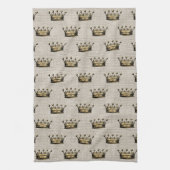  Gold Crown Natuurlijke Linnen Chic Royalty Fun Theedoek (Verticaal)