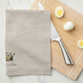  Gold Crown Natuurlijke Linnen Chic Royalty Fun Theedoek (Quarter Fold)