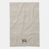  Gold Crown Natuurlijke Linnen Chic Royalty Fun Theedoek (Verticaal)